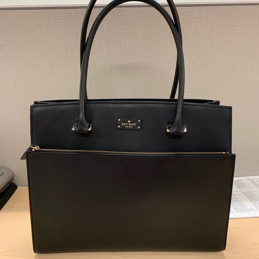 KATE SPADE BLACK LEATHER MAEVE GROVE STREET TOTE